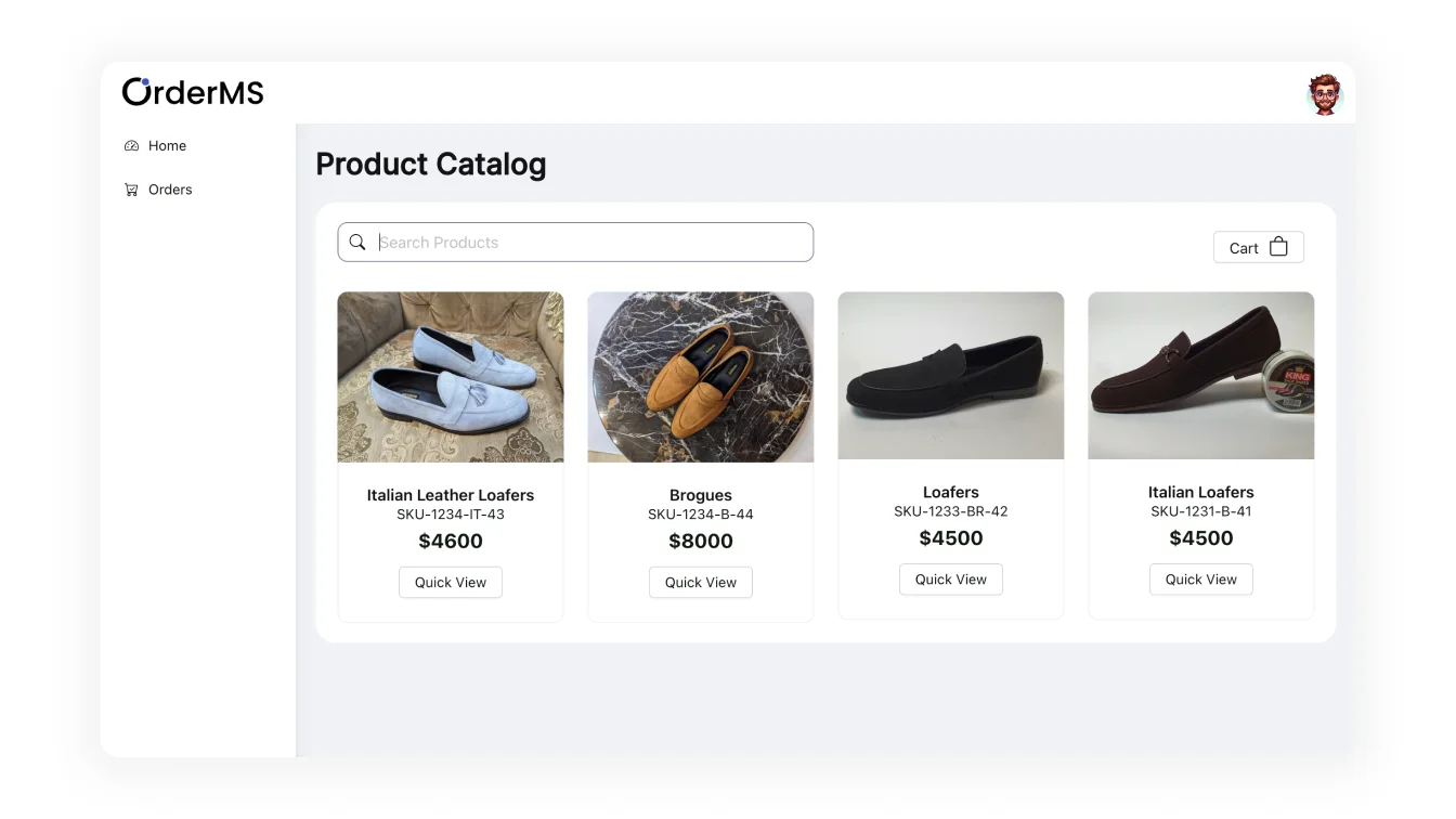 Customer Portal Screenshot